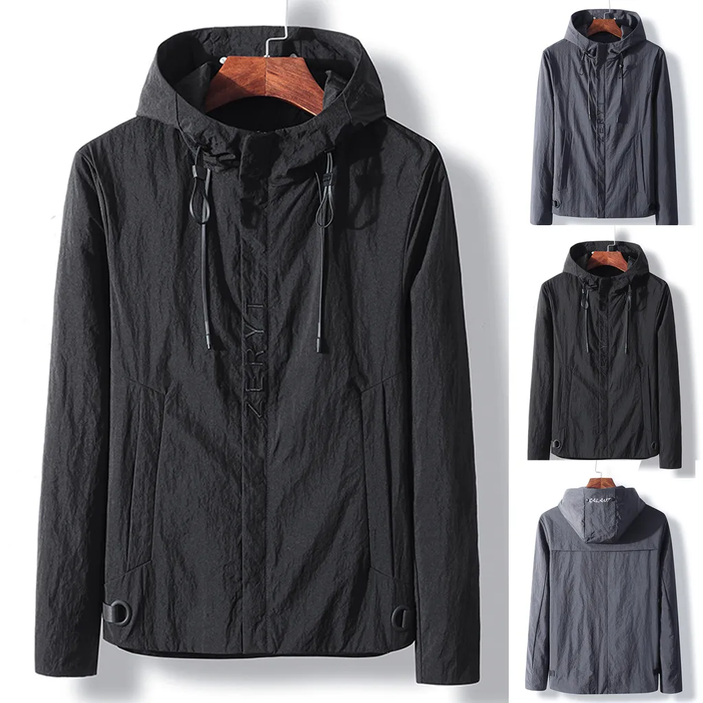SAGACE 2020 осеннее Новое модное мужское пальто ветровка тонкое с капюшоном