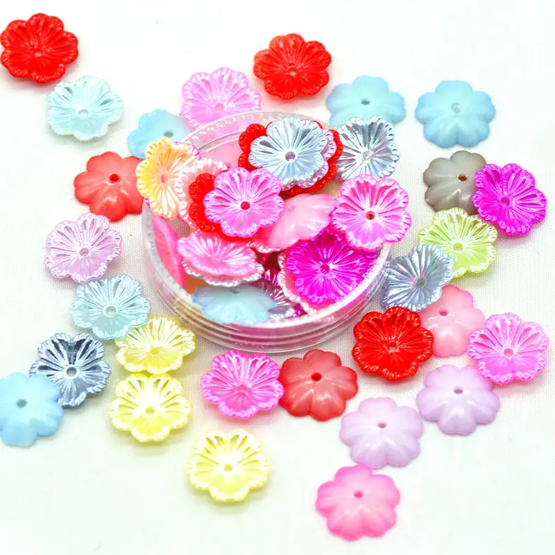 

100 шт 12 мм Смола плоская задняя Цветочная жемчужина для украшения Бесплатная доставка