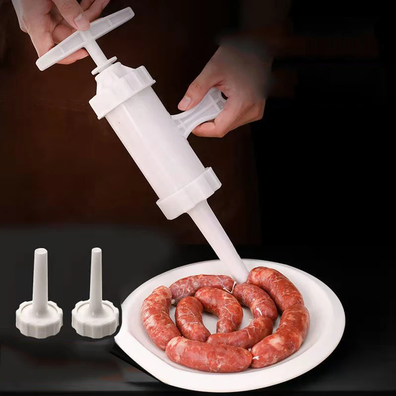 

Manual Sausage Meat Fillers Machine for Sausage Meat Stuffer Filler Hand Operated Sausage Machines Food Maker Funnel Nozzle Set