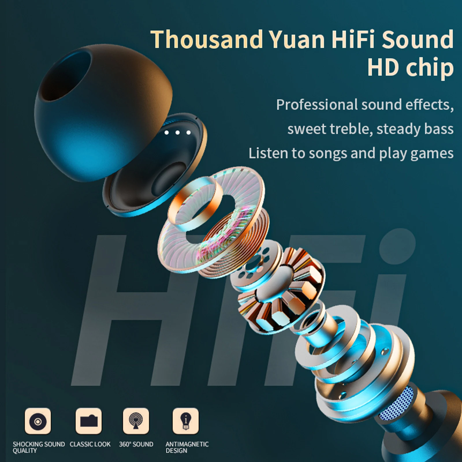 Беспроводные наушники Tws 5 1 стереонаушники с басами гарнитура сенсорным