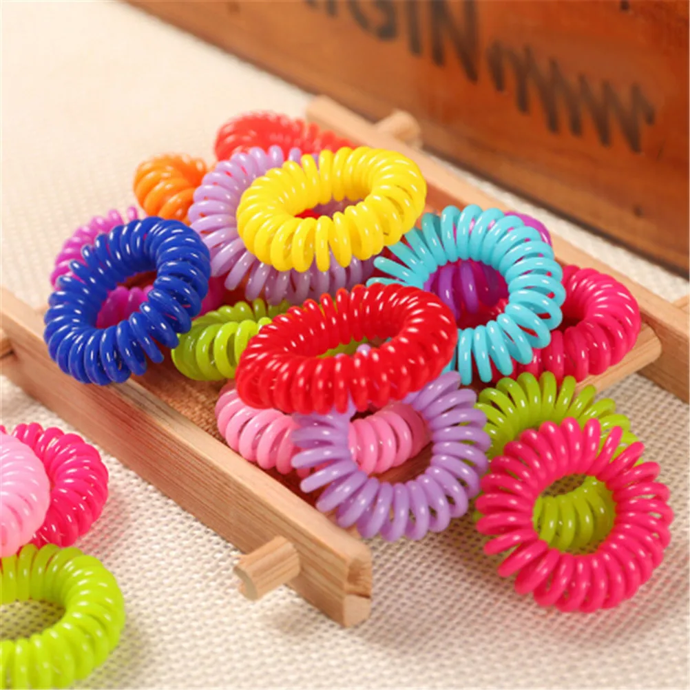 

10Pcs Plastic Spring Gum For Hair Ties No Crease Coil Hair Tie Ponytail Clear Telephone Wire Elastic Hair Bands Hair Accessories
