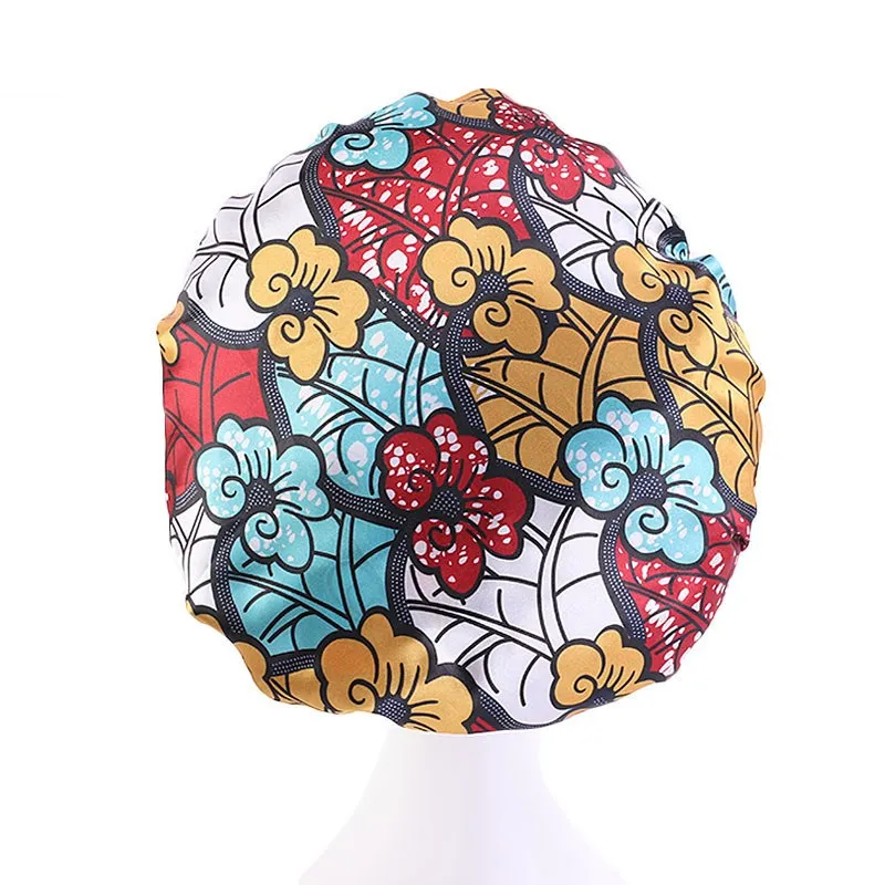Elastic Night Sleep Cap Satin Bonnet Hat for Hair Care Head Cover Loss Shower Caps Islamic Nightcap African | Дом и сад