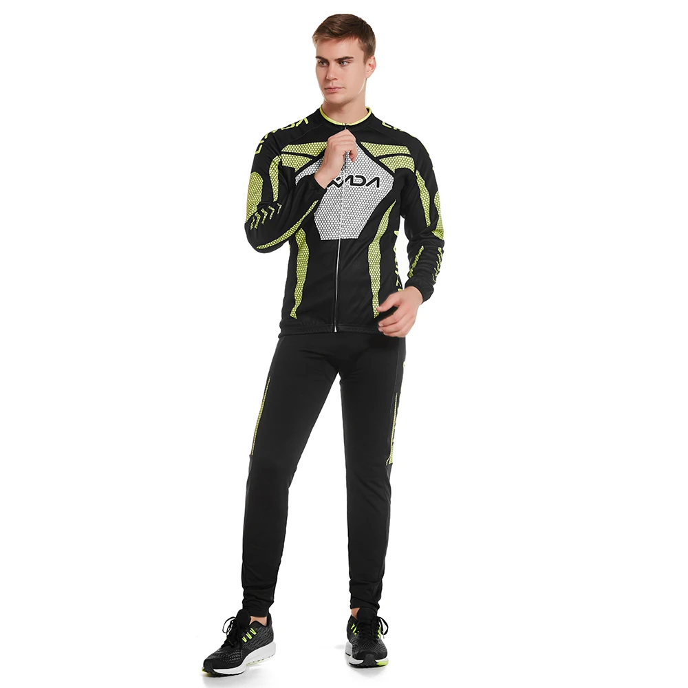 Комплект велосипедной одежды Lixada Мужская зимняя кофта с длинным рукавом и штаны