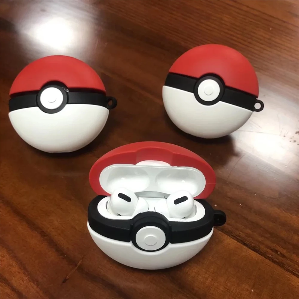 Pokemon Poke Ball дизайн милый силиконовый защитный чехол для зарядки Apple AirPods Pro