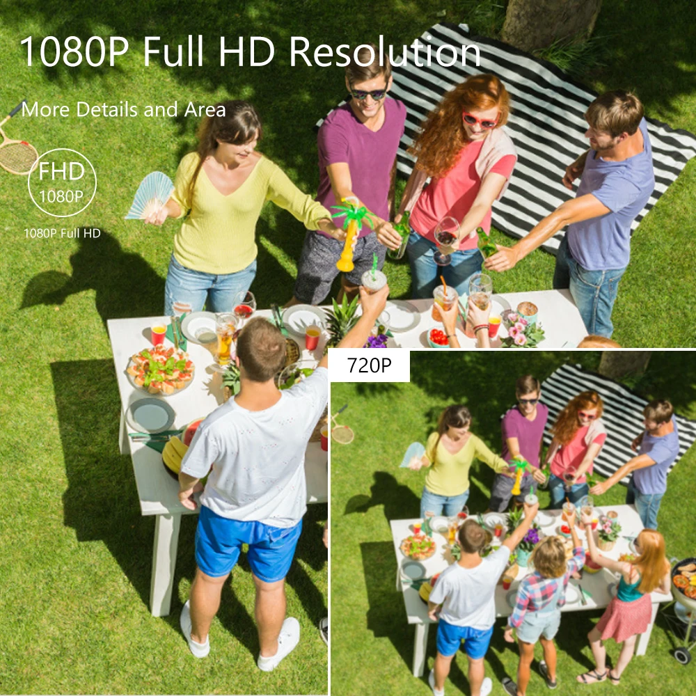 Kkmoon 1080P аналоговая камера безопасности встроенный 36 шт. ИК светодиодный ночное