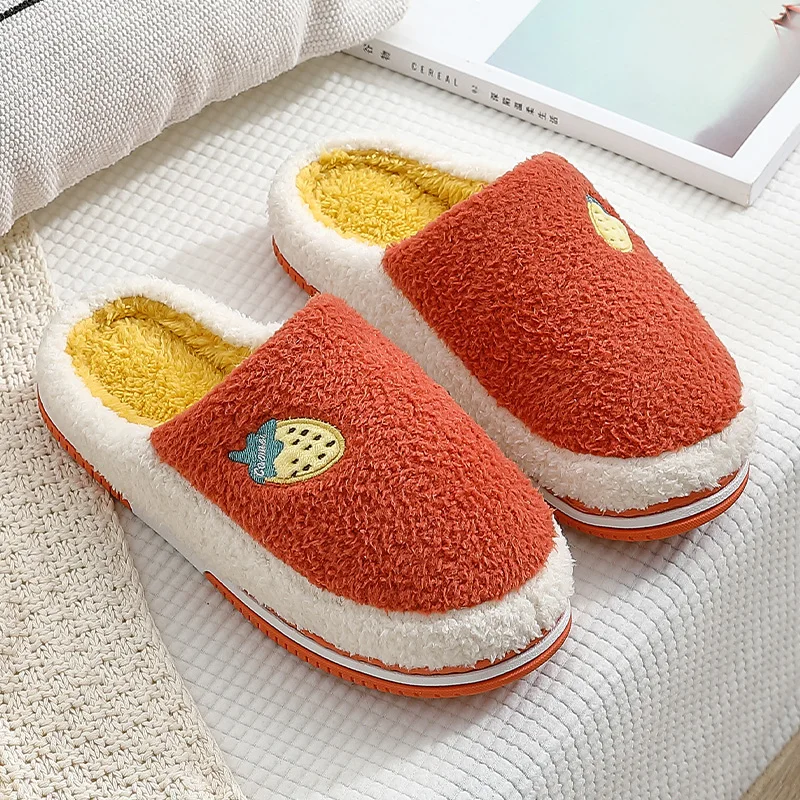

Winter Warm Women Plush Slippers Flock Fur Furry Soft Sole Shoes Couples Home Indoor Comfort Cotton Bedroom Slippers Men Ladies