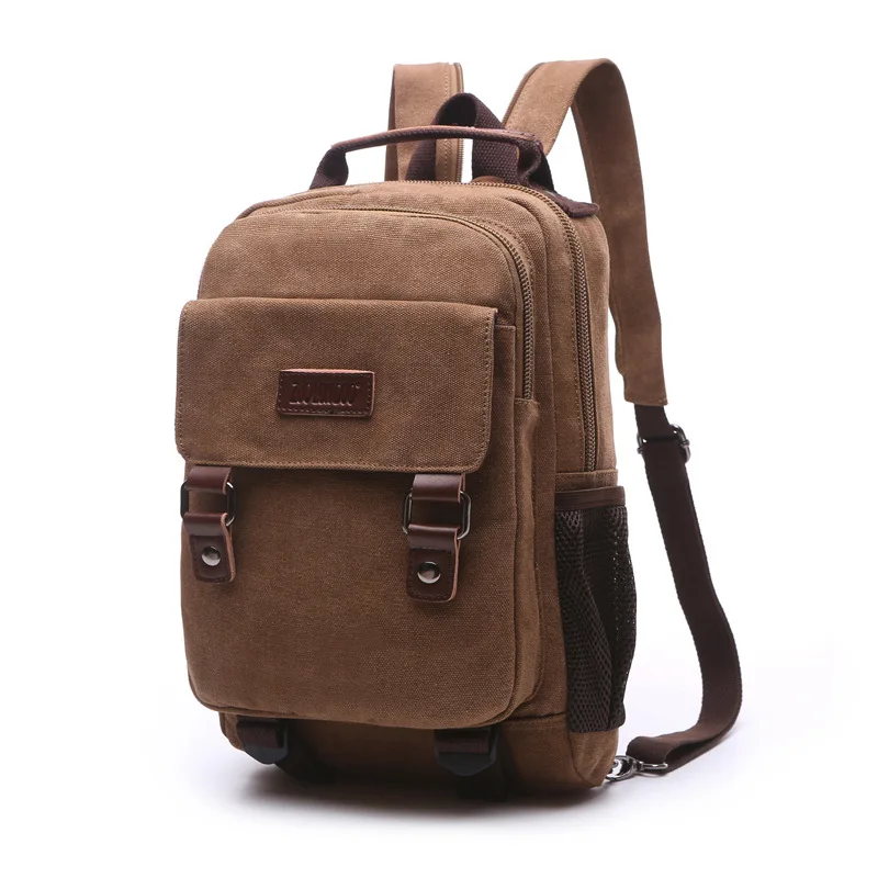 

Korean double shoulder bag student canvas schoolbag fashion single shoulder diagonal backpack street fashion bag