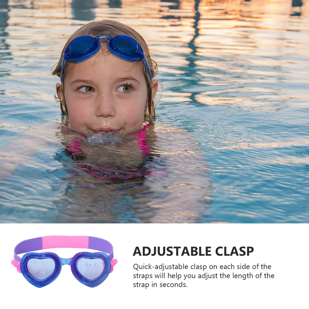 

1 Pc Silicone Swimming Goggles Heart-shaped Swim Glasses Waterproof Anti-fog Swim Goggle for Kids Teens Toddlers (Purple)