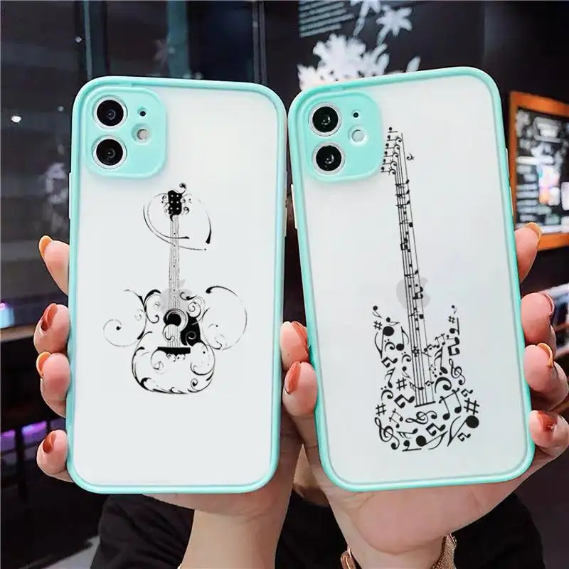 

violin Phone Case Matte Transparent for iPhone 7 8 11 12 s mini pro X XS XR MAX Plus cover funda