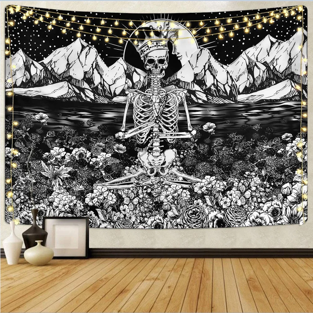 

Starry Sky Yoga Skull Tapestry Wall Hanging Chakra Love Totem Divination Wall Cloth Tapestries Prophecy Wall Blanket Houseware