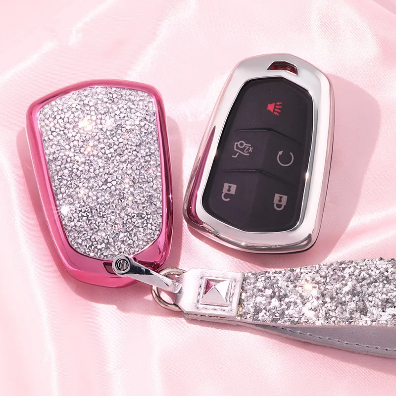 

Car Key Case Cover Key Case Protection Shell Holder for Cadillac ATS CT6 CTS DTS XT5 ESV SRX STS XTS ELR Escalade