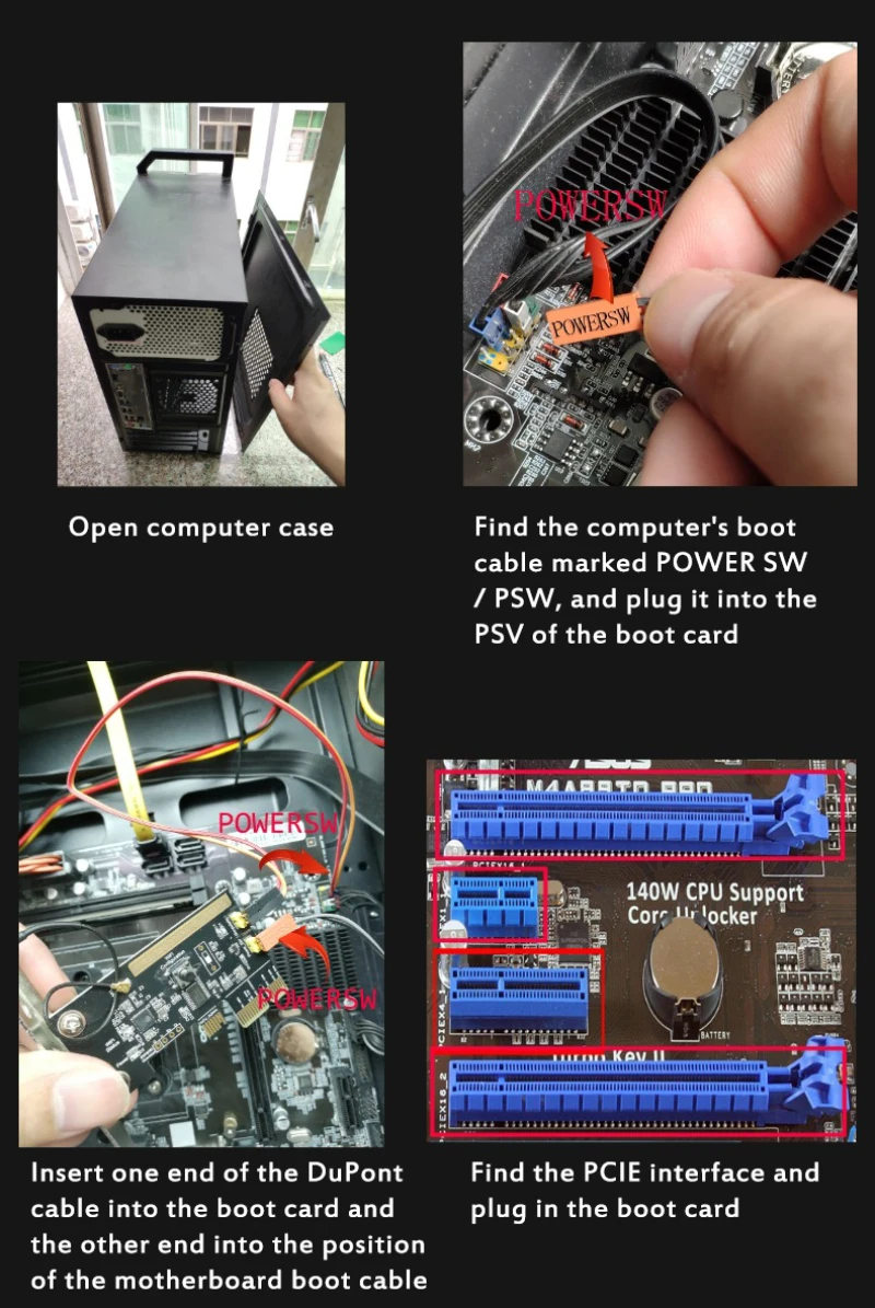 Mini PCI-e Настольный ПК Пульт дистанционного управления Переключатель загрузочной