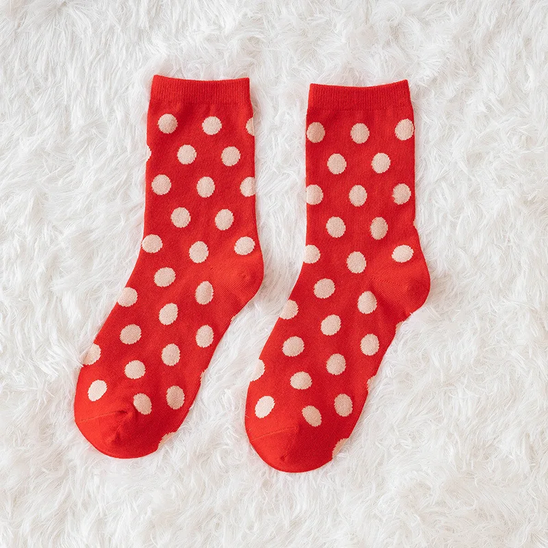 Новинка 2020 женские носки в клетку и полоску удобные стиле Харадзюку красного