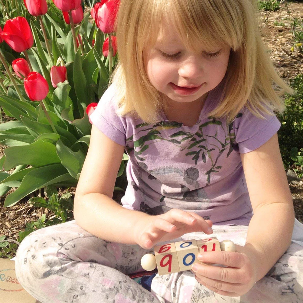 Kindergarten Children Fun Wooden Reading Blocks Toys Educational Spinning Alphabet Manipulative Numbers Card #30 | Игрушки и хобби