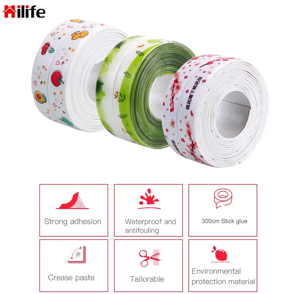 

Стена уплотнительная лента самоклеящаяся наклейки на швы анти-пресс-форм Водонепроницаемый лента раковина стикеры Ванная комната столешн...