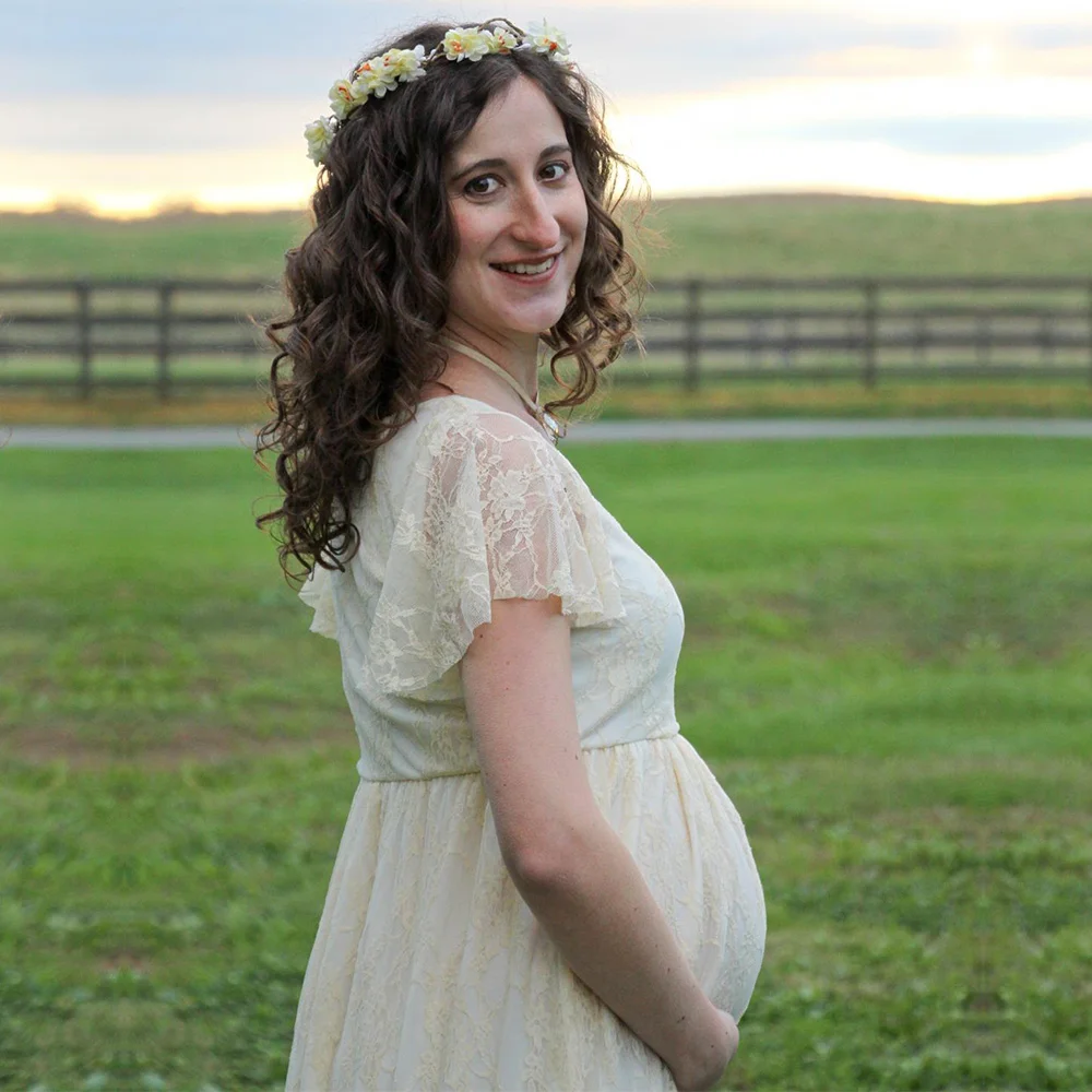 Платье для беременных реквизит фотосъемки белое кружевное сексуальное платье