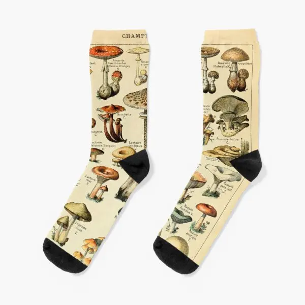 

Mushrooms Crew Socks Knee High Best Mens Ankle Women Black