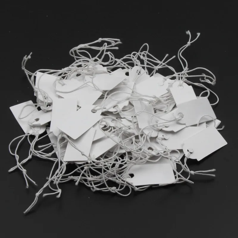 13x26mm 100pcs New Rectangular Paper Price Tag White Blank String Watch Jewelry Display Cards Promotion Label For Sales | Украшения и