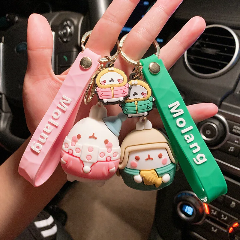 

New Silicone Cute Cartoon Doll Keychain Animal Key Chian Holder for Women Couple Bag Pendant Gift Car Keyring Jewelry Keychains