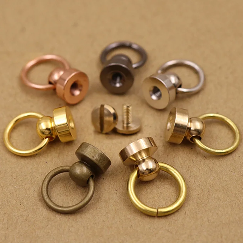 10 шт. латунные шаровые штифты с круглым кольцом заклепки на кнопках для одежды