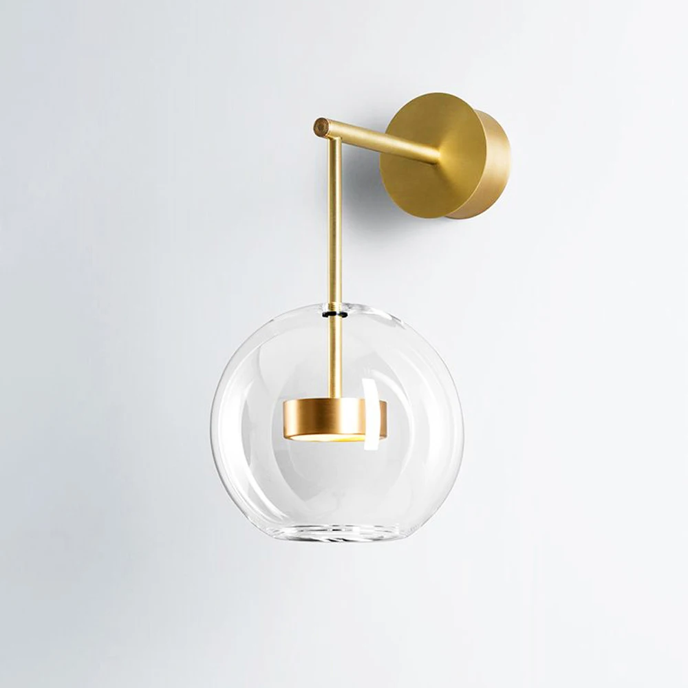 

Светодиодный постмодерн Серебро Золото железо стекло светодиодный светильник настенный светильник бра для спальни коридор