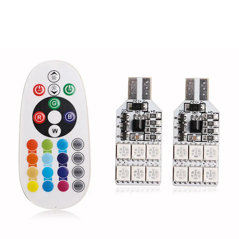 T10 5050 12SMD 7000 8000k цветной RGB светодиодный просвет светильник дистанционного