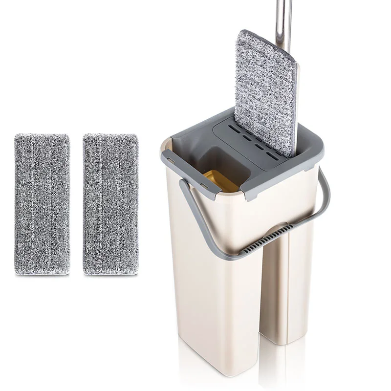 Швабра и ведро из микрофибры для сухой влажной уборки | Дом сад