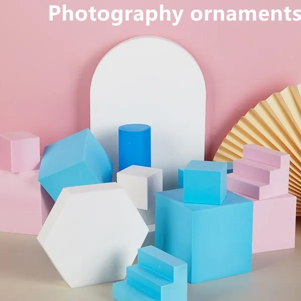 

Cube Photographic Prop Ins Style White Geometric Stereo Shooting Props Posing Ornaments Photography Table for Photo Studio