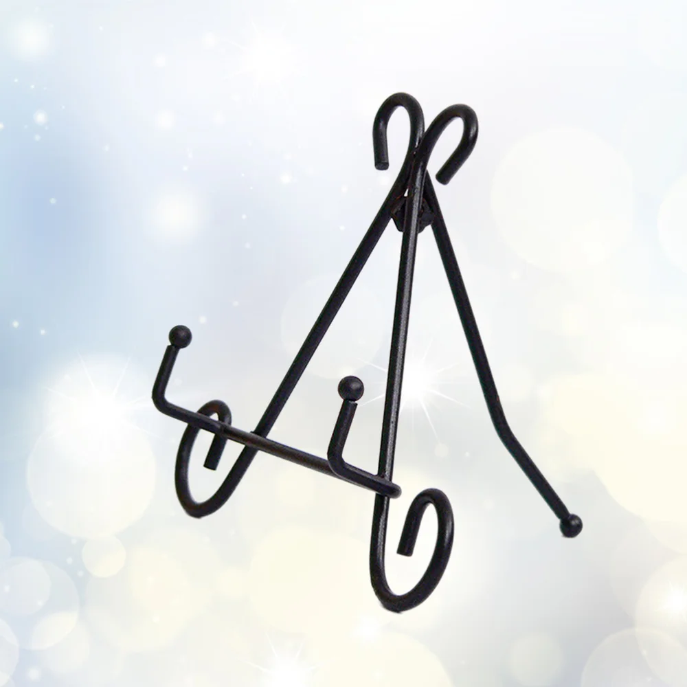 

Iron Art Vertical Shelf European Style Adjustable Display Stand Black Easel Plate for Photo Picture Albums Picture Frames Cookbo