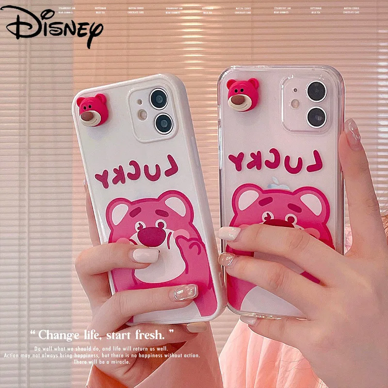 

Disney Cartoon Cute Face Strawberry Bear Phone Case for iPhone 6S/7/8P/SE/X/XR/XS/XSMAX/11PROMAX/12Pro/12mini Girl Phone Cover