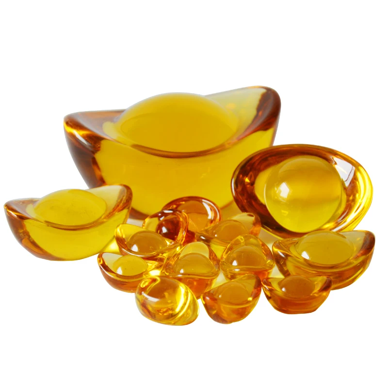 Фэн шуй китайские желтые хрустальные золотые слитки пресс папье счастливая