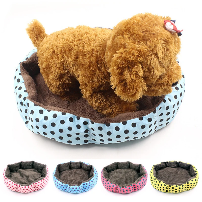 Dog Bed for Small Pet Bed Cute Doghouse Dot Printed Pet Mat Cat Bed Pet Cathouse Pet Supplies for Small Dogs Cat Couch for Dogs