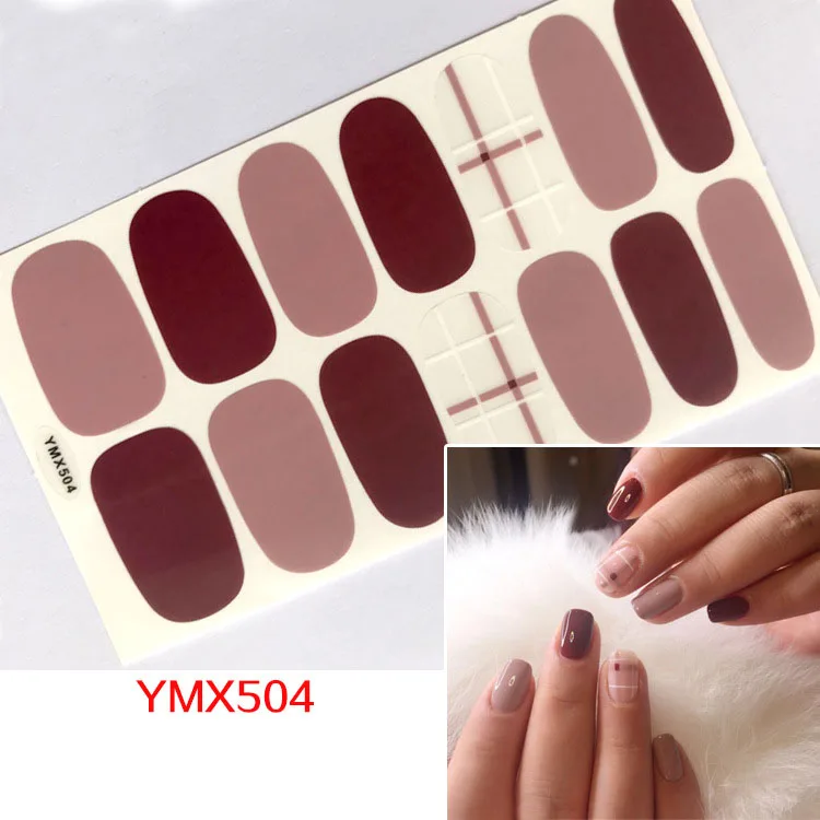 1 лист ногтей полное покрытие самоклеющиеся наклейки для переноса лака 14