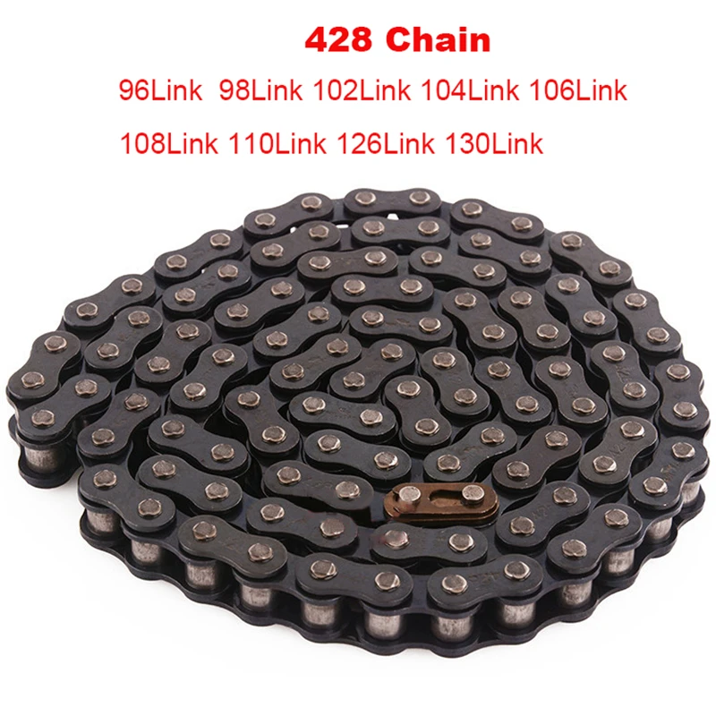 428 цепь 96L/98L/102L/104L/106L/108L/110L/126L/130L металлическое звено для мотоцикла 50cc-250cc ATV