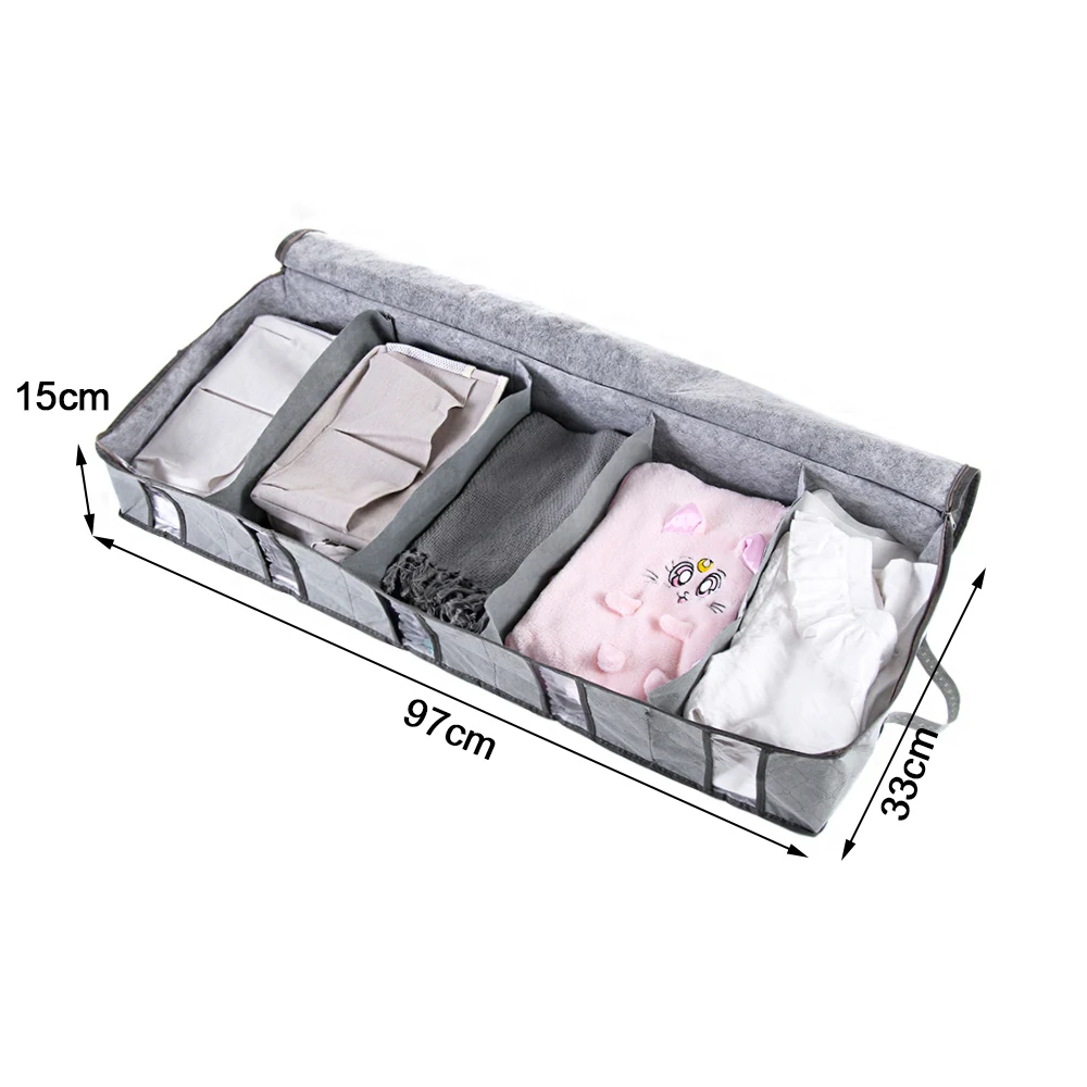 Большая складная вместительная коробка для хранения на дно кровати одеяло под