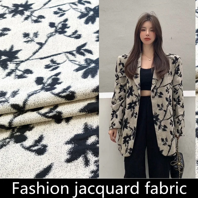 

Fashion Retro Light Luxury Yarn-dyed Jacquard Suit Trousers Fabric Dress Children Suit High-definition Designer Fabric Character