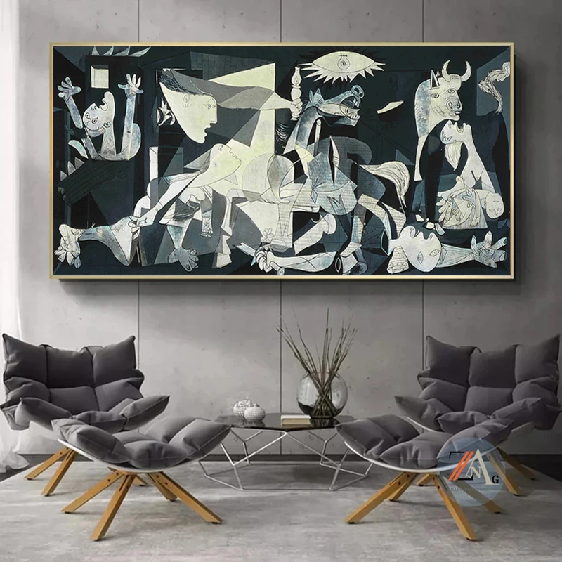 

Abstract Figures Painted Canvas Painting Guernica Famous Oil Painting Reproduction Printed Posters Living Room Wall Decoration