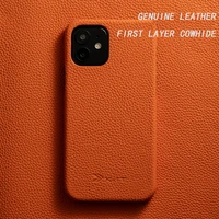 premium genuine leather case for iphone 13 pro max 12 mini 11 x xs luxury fashion business cow phone cases back cover