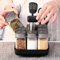 sets for spices rack rotating cruet condiment seasoning jars pepper sprays salt shakers bottles holder kitchen storage organizer