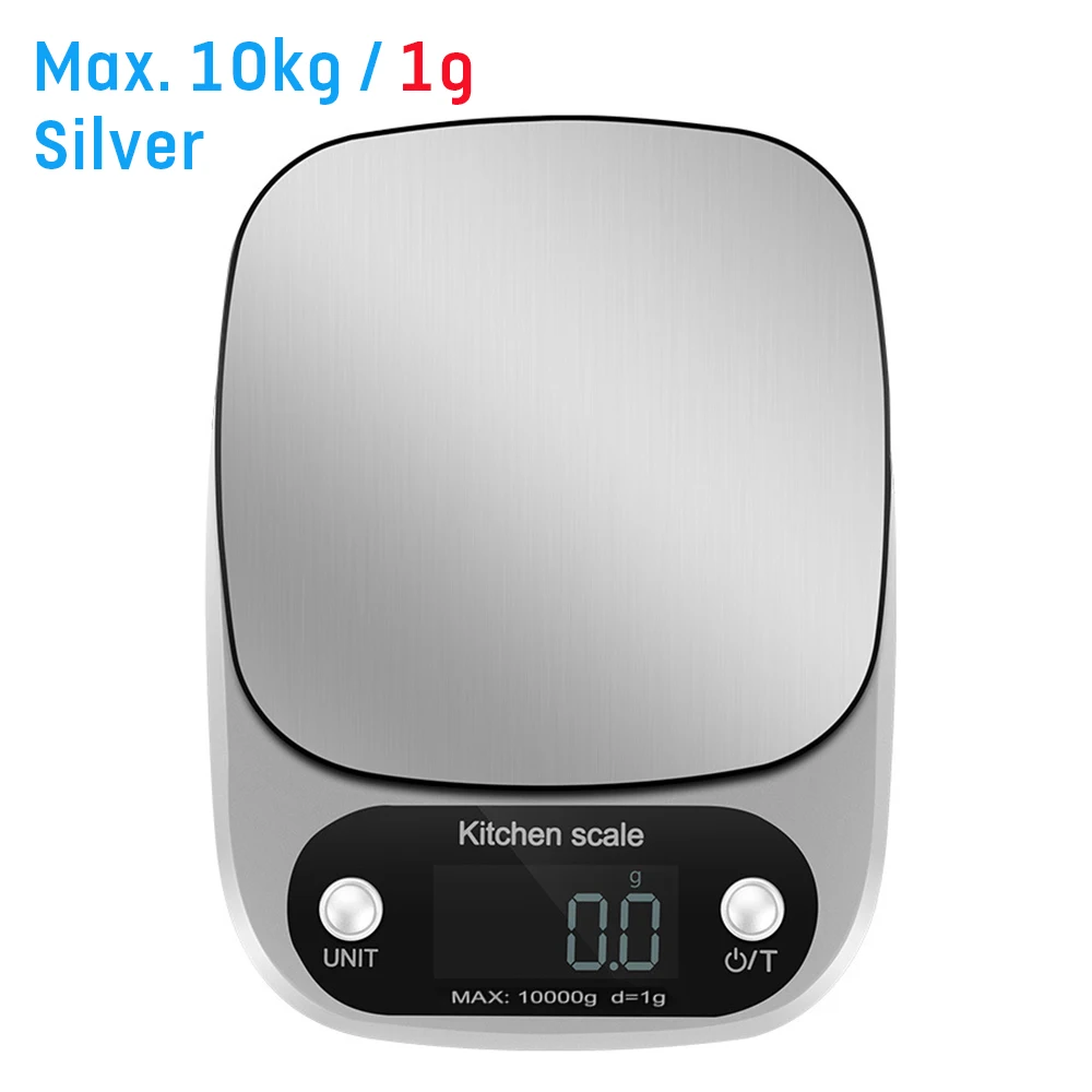 10kg Sliver Электронные кухонные весы многофункциональные домашние весы из нержавеющей стали измерительные инструменты - Цвет: 10kg Sliver