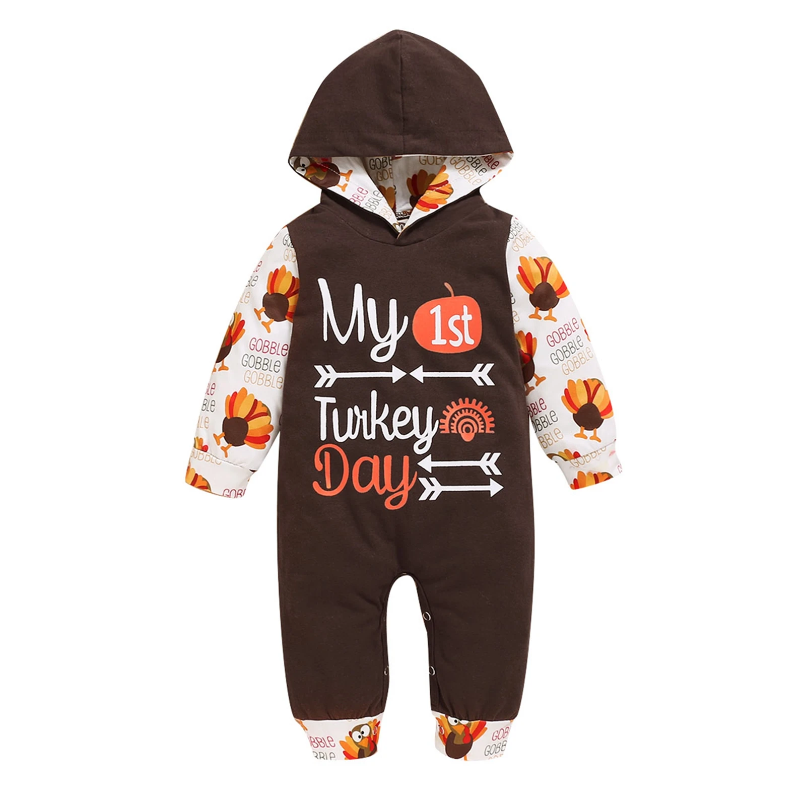 

Детский комбинезон с длинным рукавом и капюшоном, на День Благодарения