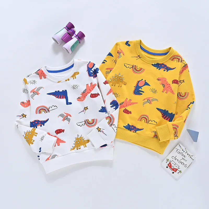 

2022 Spring Autumn New Boys WearingJumpers Round Neck Dinosaur Weiclothing Casual All-match Boy Pullover Sportswear Long Sleeve