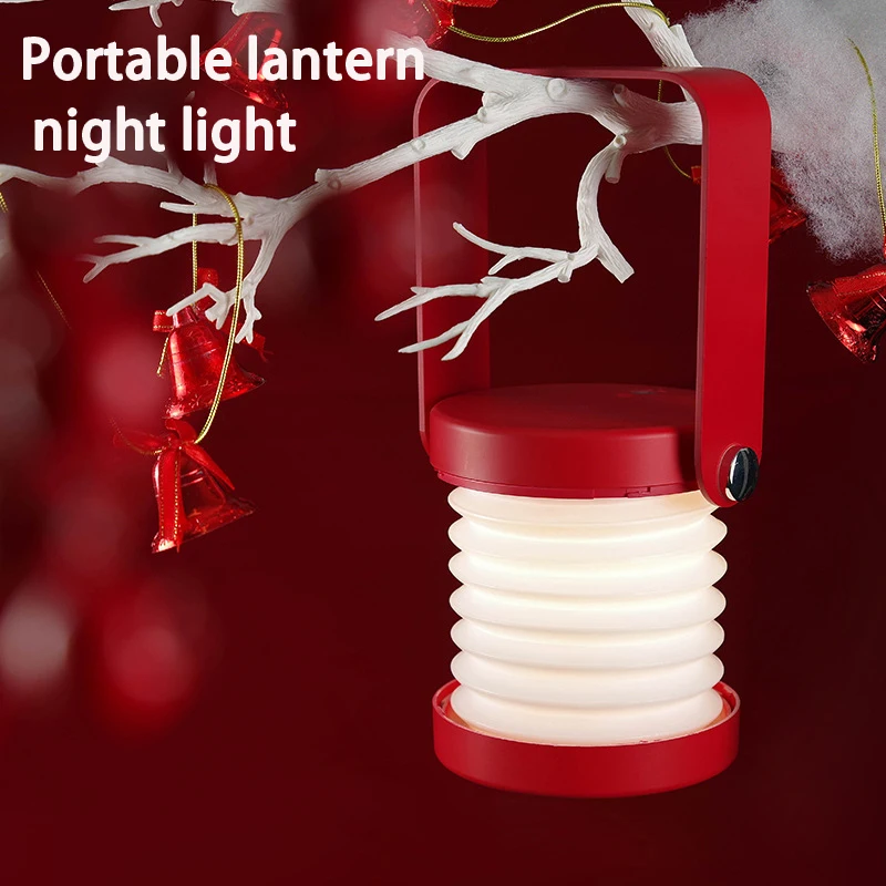 

3D Retractable Portable Lantern Night Light Folding Usb Led Desk Lamp Stepless Dimming Eye Protection Outdoor Children Creative