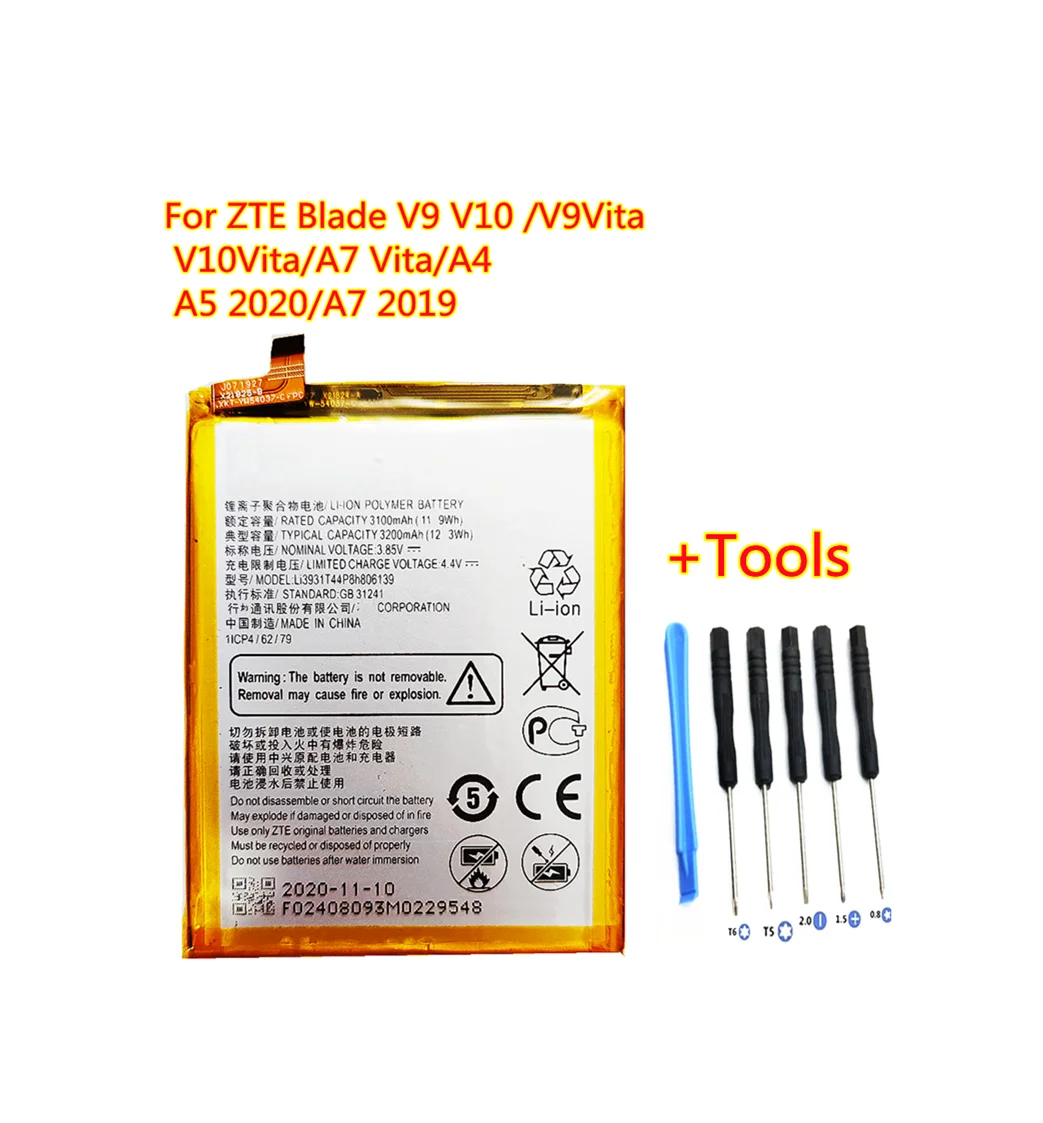 Инструменты! Высококачественный аккумулятор 3200 мАч для телефона ZTE Blade  V9 V10 /V9Vita V10Vita /A7 Vita A4/A5 2020/A7 2019 Li3931T44P8h806139 |  AliExpress