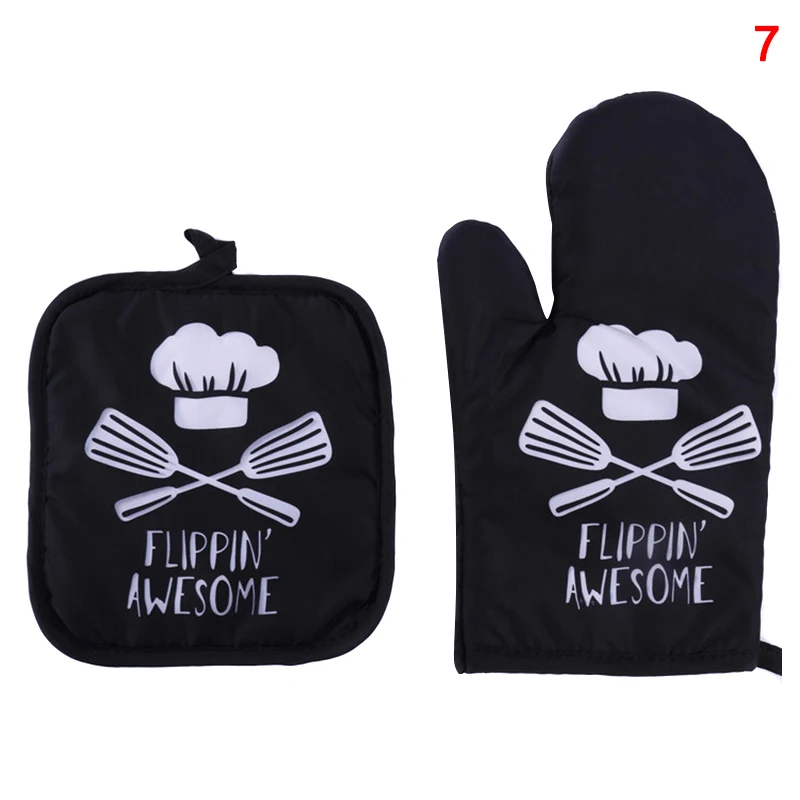 

Oven Mitt and Pot Holder Cotton Heat Resistance Protection Comfort Thickened for Household 2-piece Set GDeals