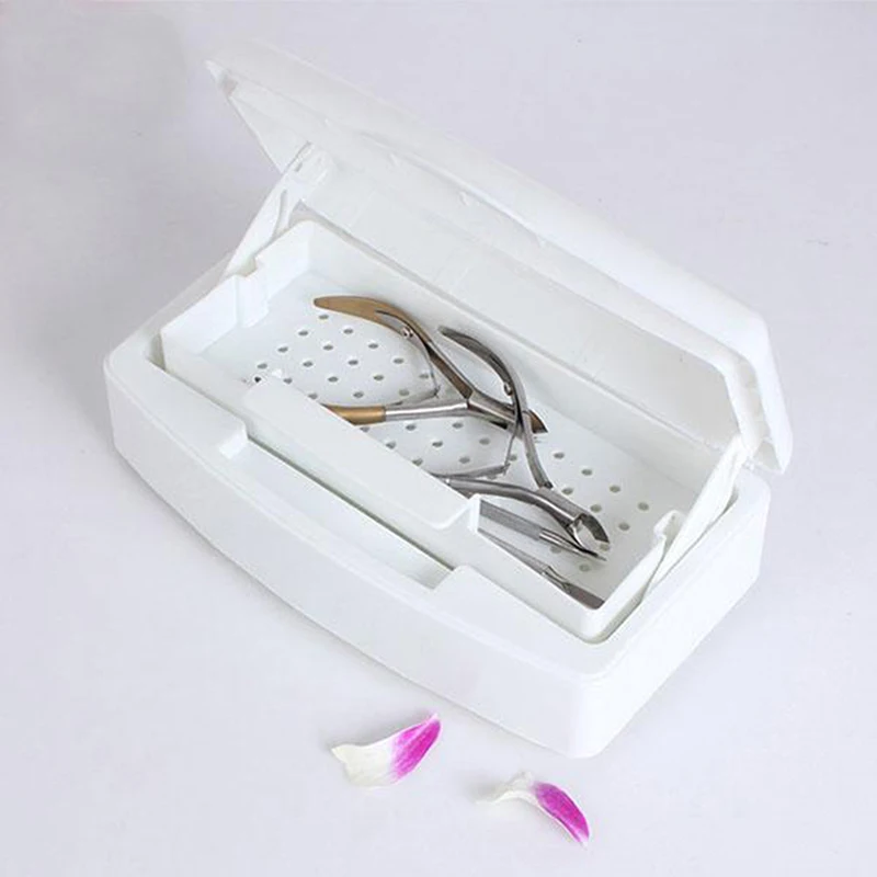 

Коробка для стерилизации ногтей, дезинфекционный бокс с металлическими насадками для маникюра и педикюра, инструменты для очистки