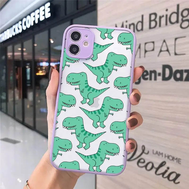 

dinosaur Phone Case Matte For iPhone 12 Mini 11 Pro XR XS Max 7 8 Plus X Hard PC Back Cover