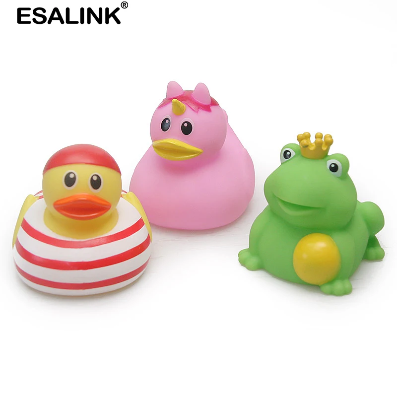 ESALINK 3 шт. 8 см детская плавающая резиновая игрушка утка Милая лягушка матрос