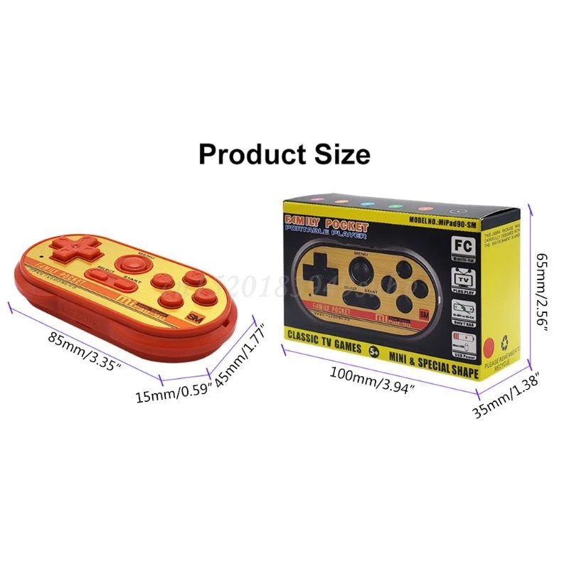 

Mini Handheld Video Game Console Players with 20 Classic NES Games TV AV Output