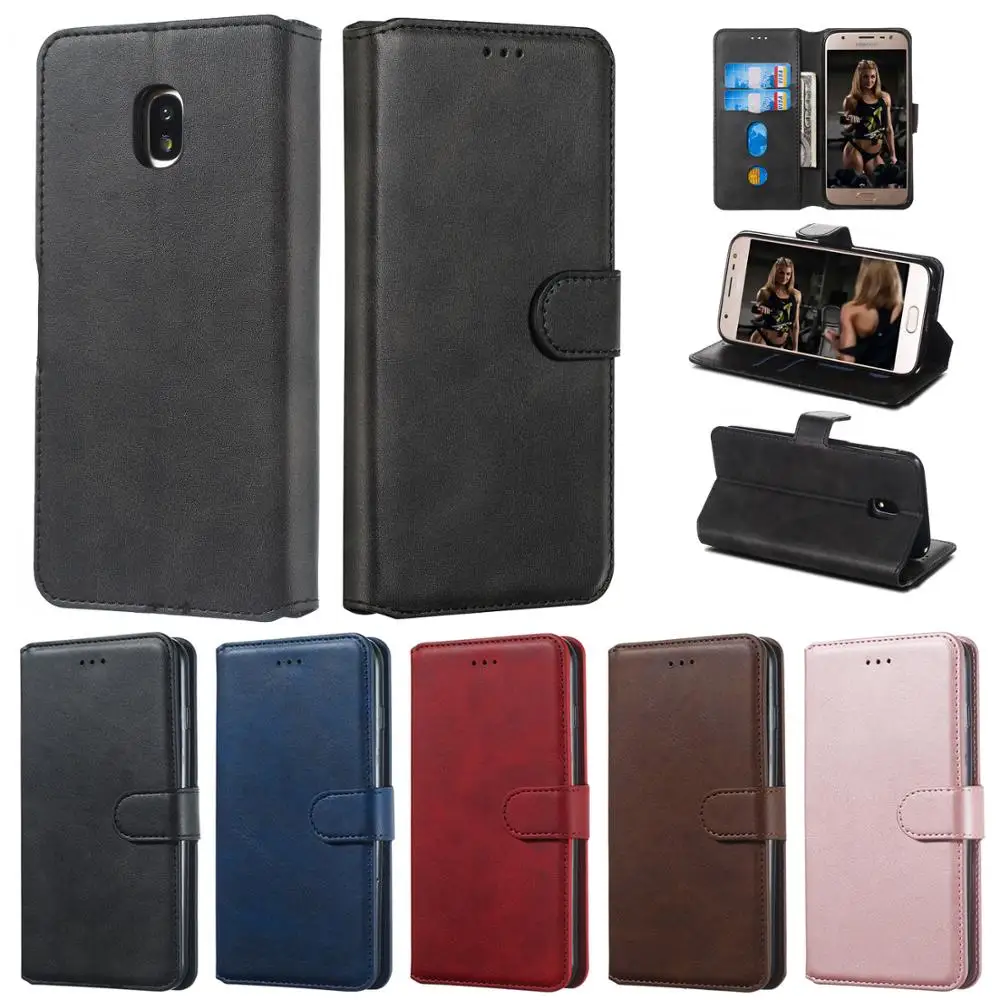Кожаный чехол книжка для Samsung Galaxy J1 J3 J5 J7 2016 2017 J4 J6 Prime Plus J8 2018 S8 S9 S10 S10E M10 M20 M30